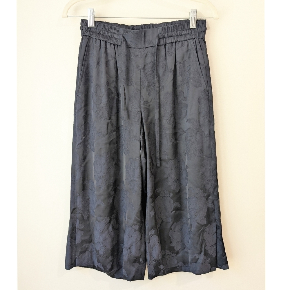 Vince Floral Jacquard Culotte Cropped Pants